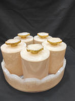 Ensemble de plateau de service rond en résine et de pot de rangement au design moderne, avec conception détachable écologique, taille personnalisable