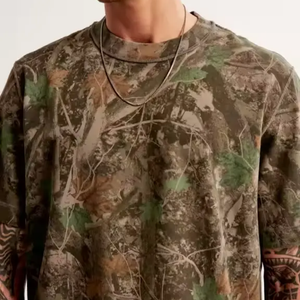 เสื้อยืดลายพรางทรงโอเวอร์ไซส์แบบบ็อกซี่ พิมพ์ลายกราฟิกแบบซับลิเมชั่น เสื้อยืดลายพรางวินเทจแบบครอป - Product Image 4