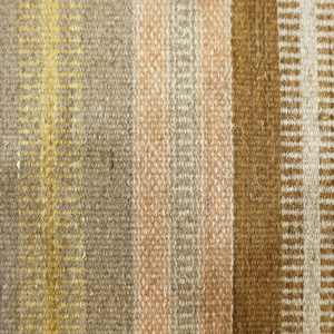 Alfombra DECORDEC de Lana Tejida Plana con Rayas Beige Amarillo, Hecha a Mano, Ecológica, Antideslizante, para Sala de Estar y Dormitorio - Product Image 4