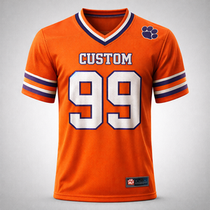 Maillot de football américain à séchage rapide, respirant, en tissu 100% polyester, personnalisé par sublimation, nom et numéro du joueur brodés, OEM - Product Image 1