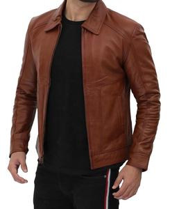 Veste en cuir à col montant d'hiver léger de haute qualité pour hommes pas cher prix nouveau élégant imperméable et coupe-vent - Product Image 4