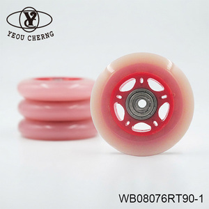 Rueda de Patinete Rosa con Núcleo Rojo WB08076RT90-1, Accesorio Duradero para Patinete YEOU CHERNG - Product Image 1