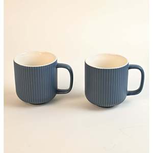 Oceanic Ribbed New Bone China Ceramic Cups Set of 6 Casual Flower-Design <b>Tea</b> <b>Mugs</b> Microwave Safe Coffee <b>Mug</b> Set - Product Image 3