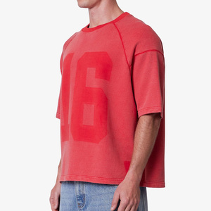 <b>Hip</b> Hop Style 100% Cotton Double Layer Long Sleeve Unisex T Shirt Oversized Sports Team Custom Print Logo Drop Shoulder Jersey - Product Image 2
