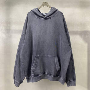 Haute qualité 100% coton Vintage personnalisé sweat à capuche vierge surdimensionné pull lourd sweat lavage à l'acide sweats à capuche - Product Image 3