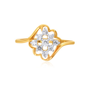 Anillo de oro de 18 quilates brillante con diamantes redondos de 0,60 quilates, diseño de racimo abstracto, joyería deslumbrante para mujer, regalo del día de San Valentín - Product Image 3