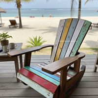 Fauteuil à bascule rustique artisanal en teck massif multicolore pour parc, jardin, villa, salon, meubles d'intérieur/extérieur