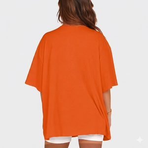 Trendy Urban Style Women Oversized T Shirt <b>Drop</b> Shoulder Streetwear Custom Print Loose Fit Breathable Oversize T Shirt For Women - Product Image 6