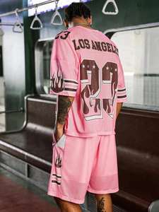 Camiseta Deportiva de Malla Sublimada de Gran Tamaño, Secado Rápido, con Gráficos Numéricos, Estilo Urbano, Venta al Por Mayor OEM - Product Image 6