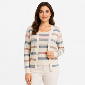 Conjuntos de Dos Piezas Casuales de Invierno para Mujer, Ropa Moderna a Juego, Tela Suave 100% Algodón/Lana, Venta al Por Mayor - Product Image 1