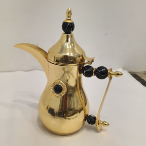 Tetera Árabe Dallah de Moda, Estilo Saudí, con Adornos de Mármol Negro para Hostelería y Decoración del Hogar - Product Image 6