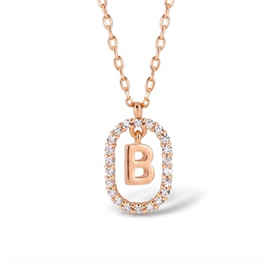 จี้ตัวอักษร B เงินแท้ 925 ชุบโรเดียม ประดับคริสตัลรูปไข่ สำหรับใส่ทุกวัน - Product Image 2