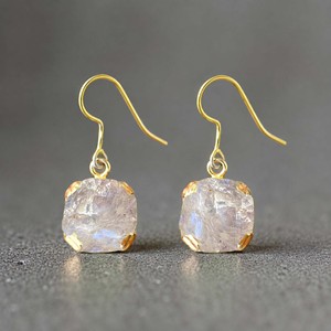 Pendientes de Aro Colgantes de Diamante Herkimer Natural en Bruto Ratnarachit al por Mayor, Chapados en Oro de 18k con Engaste de Canal, Minimalistas, con Gema de Alambre - Product Image 3