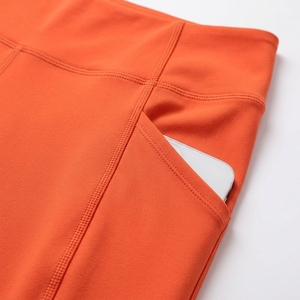 Women's Orange Cross Back Sports Bra <b>Shorts</b> Set <b>Seamless</b> Yoga <b>Gym</b> Workout Clothing Custom Private Label OEM - Product Image 3