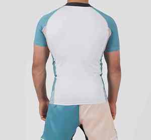 Men's White Blue <b>Raglan</b> Sleeve Quick Dry Slim Fit O-Neck T-Shirt Casual Sport <b>Top</b> - Product Image 3