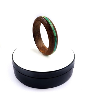 Eco-Friendly Bone Inlaid Wooden Bangle Set Artisan Craft Jewelry Wholesale - Product Image 4