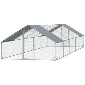 Grande Pollaio a Forma di Torre con Copertura Impermeabile e Anti-UV 9.8FT X 32.8FT X 6.4FT per Uso Esterno in Fattoria o Giardino - Product Image 1