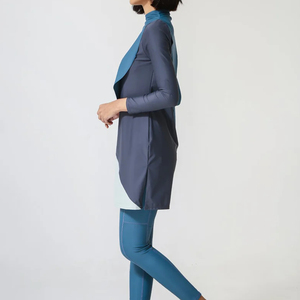 Ensemble Burkini Islamique Uni à Manches Longues pour Femme, Coupe Haute, Une Pièce, Respirant, Spandex/Nylon de Haute Qualité, Religieux - Product Image 3