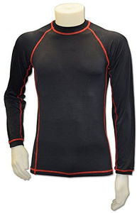 Haut de compression MMA pour homme, noir et blanc, à blocs de couleur, ajusté, séchage rapide, manches longues, pour arts martiaux, fabriqué en usine - Product Image 2