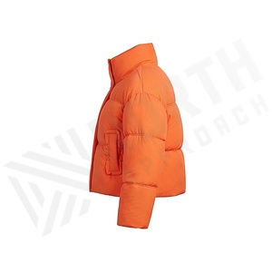 Hooded Quilted Waterproof <b>Bubble</b> Jacket Black Full Sleeve Winter Windproof Cotton Shell Knitted Fabric Polyester Filling Stand - Product Image 3