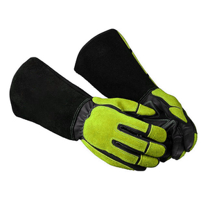 Guantes de Soldadura de Cuero Vacuno, Resistentes al Calor, Guantes de Seguridad para Trabajo, Guantes de Protección con Puño Largo para Soldadura y Construcción - Product Image 3