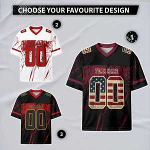 Camiseta de Fútbol Americano Personalizada, Negra, Estilo Vintage con Estampado de la Bandera de EE. UU., Nombre y Número Personalizados, Transpirable, de Malla, Sin Mangas, 100% para Hombre - Product Image 1