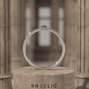 14K Solid Gold Lab Grown Diamond Baguette Solitaire Ring Minimal Geometric Square <b>Frame</b> Thin Stackable Ring - Product Image 6