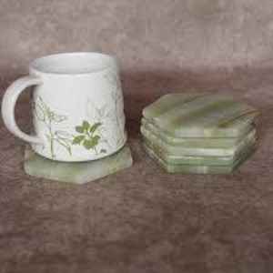 Posavasos hexagonales de ónix hechos a mano, decoración de mesa de té y café de piedra natural - Product Image 2