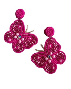 Pendientes colgantes de moda hechos a mano con cuentas de semillas de rebanada de fruta naranja colorido para unisex - Product Image 5