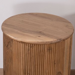 Taburete Vandana Crystal Field de madera de acacia con acabado aceitado, estilo Boomer, estilo vintage - Product Image 4