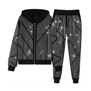 Men's Black Solid Heavyweight Cotton Breathable Full Sleeve Hooded <b>Zipper</b> <b>Jacket</b> Pants Streetwear Winter Tracksuit Set - Product Image 1