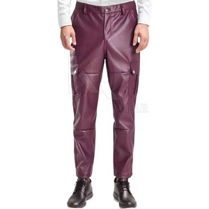 Pantalones de Cuero Ligeros para Hombre, Cintura Media, Diseño Moderno, Suaves, Duraderos y Cómodos, Ideales para Ropa Urbana y Uso Casual - Product Image 3