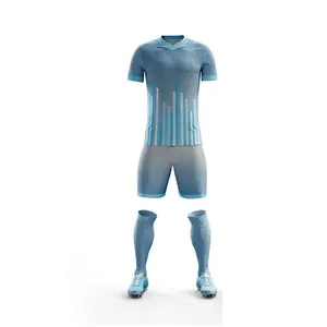 批发定制设计升华印花足球服套装定制Y2AS行业彩色足球服标志