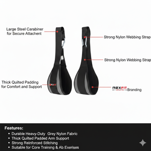 Correas Rexfit Sport b para Barra de Dominadas, Soportes Resistentes para Brazos, para Entrenamiento de Fuerza del Core y Elevación de Piernas - Product Image 5