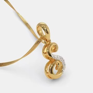 Modern gold diamond pendant for women lightweight fine jewelry for daily wear and party with elegant design and premium look - Product Image 3