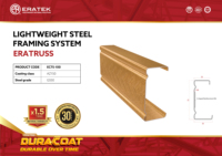 Eratek STC75-100 G550, Estructura de Acero Estándar JIS para Techos Residenciales, Tipo Ligero, Tolerancia del 5%, Estructura para Techos