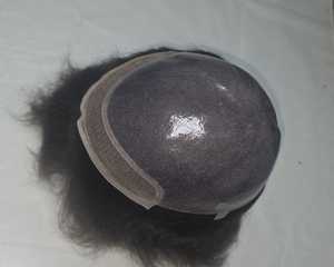 Prothèse capillaire en cheveux naturels pour tous types de peau, longueur moyenne, densité 130%, sans colle, bonnet en dentelle suisse, noir naturel, cheveux indiens Remy, brun clair - Product Image 2
