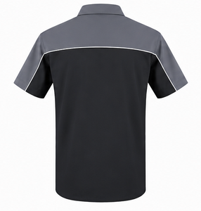 เสื้อเชิ้ตแขนสั้นผู้ชายลำลอง คอปกป๊อปลินบล็อกสี ใส่ได้ในฤดูร้อน - Product Image 3