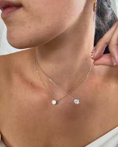 CVD Lab Diamond Pendant <b>Necklace</b> 14K 18K Real Gold Dainty Prong Set <b>Necklace</b> Factory Price Custom Jewelry Supplier 1 2 3 carat - Product Image 5