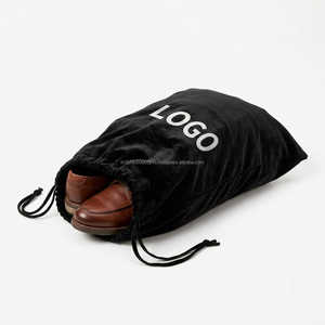 Pochette en velours noir avec cordon de serrage, sac anti-poussière de luxe pour bijoux, emballage cadeau personnalisé avec logo pour boutique et cosmétiques - Product Image 3