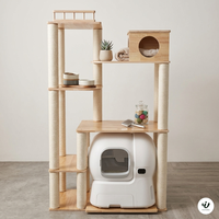 Árbol para Gatos de Lujo Moderno y Grande Personalizado con Poste Rascador de Sisal y Madera y Altura Ajustable para Gatos de Interior