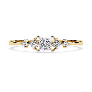 Princess Cut Lab-Grown Diamond Classic Solitaire Engagement <b>Ring</b> <b>Secure</b> Four Prong Setting High Polish 10K Gold Band IGI - Product Image 4