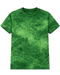 Green Ice Dye T Shirt Men Round Neck Short Sleeve Cotton Casual Streetwear Vintage Wash Custom OEM Wholesale Tee Supplier - Product Image 1