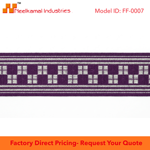Ruban Jacquard Zari Argenté Violet Profond 25mm Neelkamal Industries – Garniture Élégante pour Tenues de Soirée, Style de Vêtements et Emballage Cadeau - Product Image 6