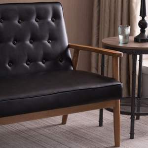 เก้าอี้นั่งแบบสองคนสไตล์เรโทรสีดำอ่อนขนาด126x70x84ซม. - Product Image 2