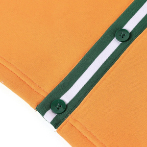 <span class=keywords><strong>Cardigan</strong></span> in pile <span class=keywords><strong>arancione</strong></span> con lettere greche personalizzate per confraternite, prodotto su misura a prezzi di fabbrica con MOQ basso, personalizzazione OEM/ODM. - Product Image 6
