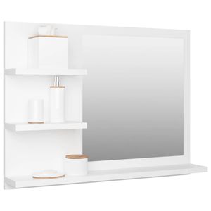 Espejo de Baño Mediano de Madera Sintética y Acrílico Blanco Espejo para Baños - Product Image 3