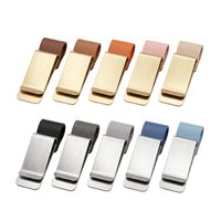 Clip para Billetes de Metal Premium con Lazo de Cuero PU Personalizado, Clip Multifuncional para Bolígrafos, para Regalos Promocionales Empresariales