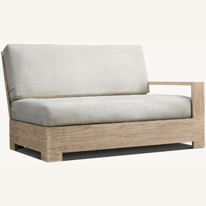 Sofá de madera de teca con cómoda espuma suave, ideal para sala de estar o terraza para relajarse, al mejor precio. - Product Image 4