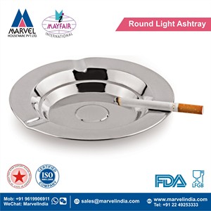 ที่เขี่ยบุหรี่ทรงกลมสแตนเลสสไตล์คลาสสิก พร้อมที่วางบุหรี่ ดีไซน์หรูหรา - Product Image 2